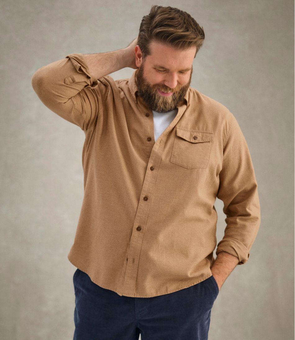 Men's Brushed Jaspé Twill Shirt, Traditional Untucked Fit | L.L.Bean Everyday