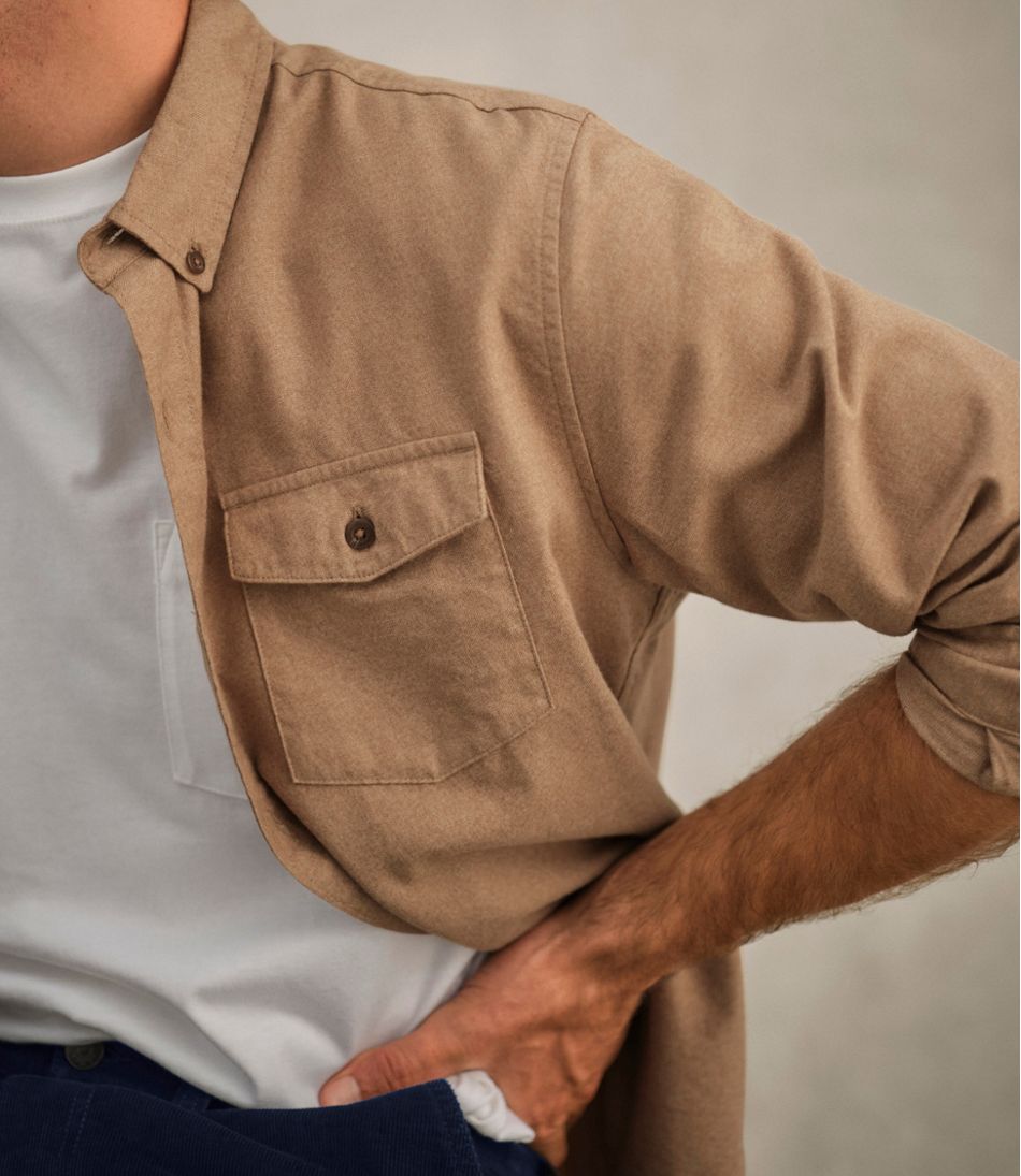 Men's Brushed Jaspé Twill Shirt, Traditional Untucked Fit | L.L.Bean Everyday