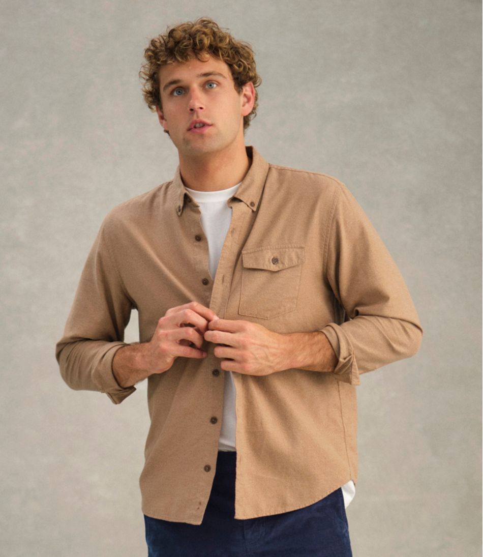 Men's Brushed Jaspé Twill Shirt, Traditional Untucked Fit | L.L.Bean Everyday