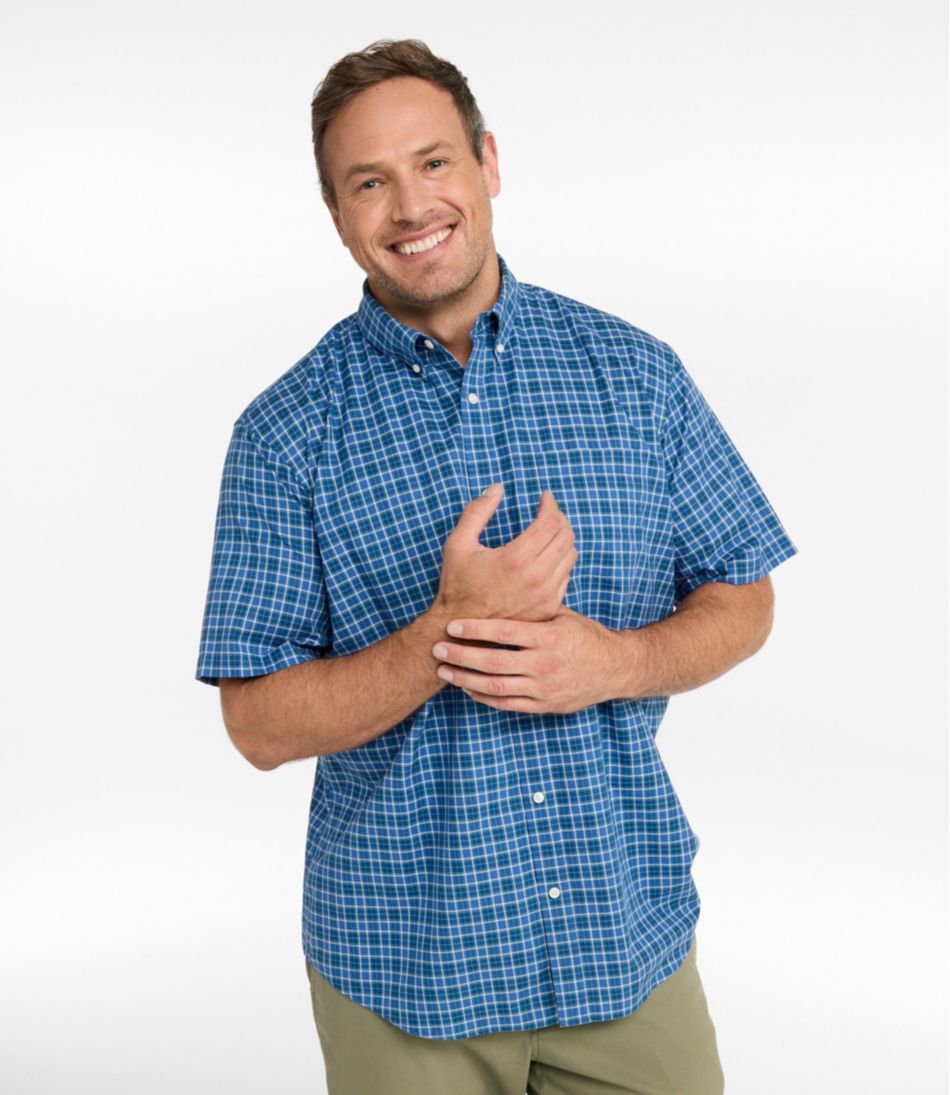 Men's Wrinkle-Free Kennebunk Sport Shirt, Traditional Fit Short-Sleeve Check | L.L.Bean Great Value