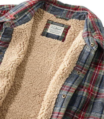 Men's Sherpa-Lined Scotch Plaid Shirt, Slightly Fitted | L.L.Bean Popular