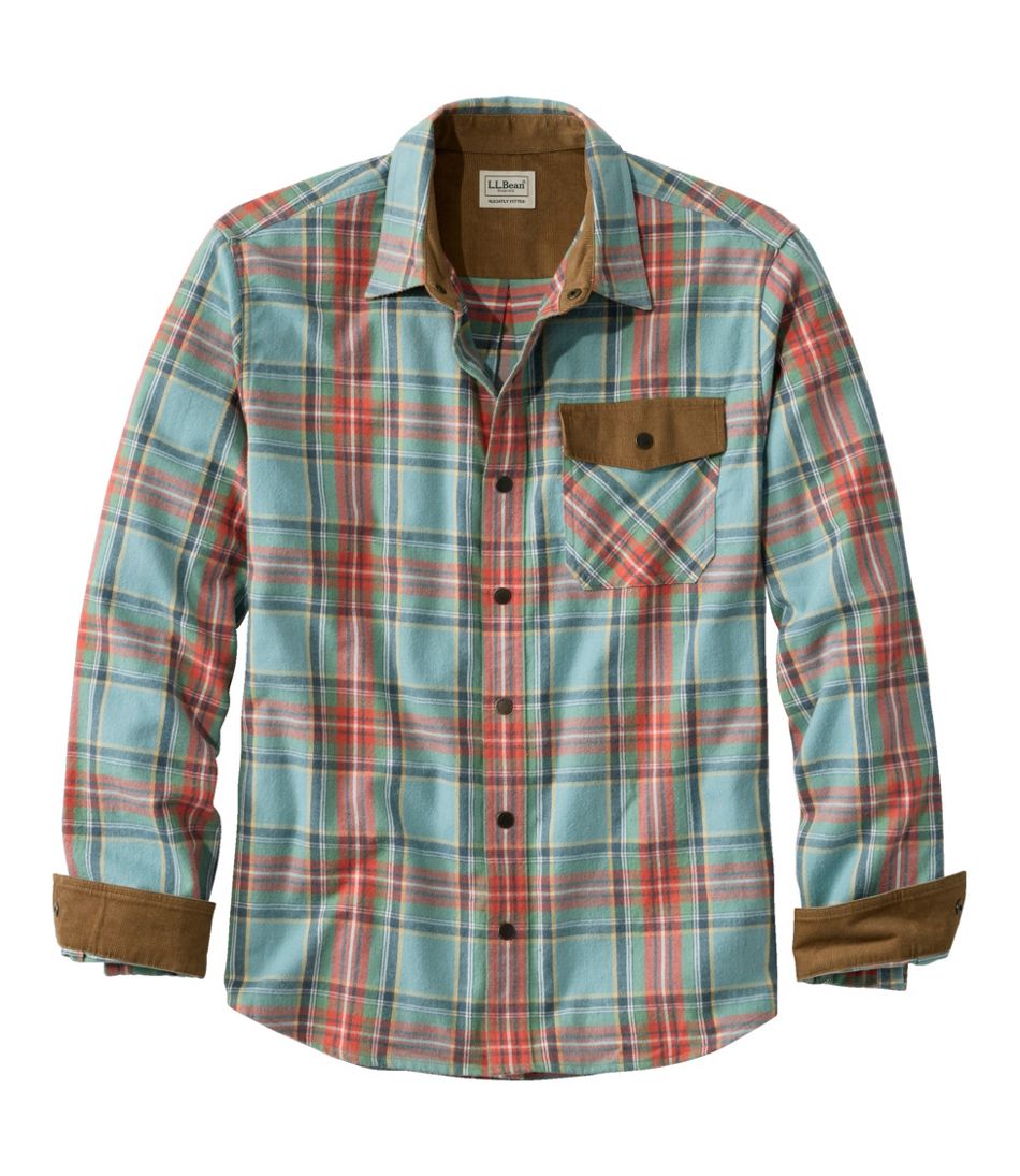 Men's Scotch Plaid Flannel Shirt, Snap-Front, Slightly Fitted Untucked Fit | L.L.Bean Exclusive