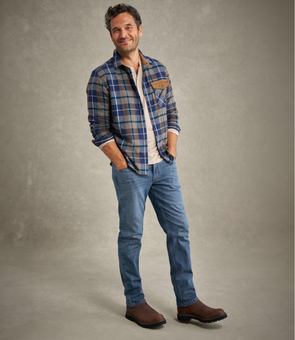 Men's Scotch Plaid Flannel Shirt, Snap-Front, Slightly Fitted Untucked Fit | L.L.Bean Exclusive