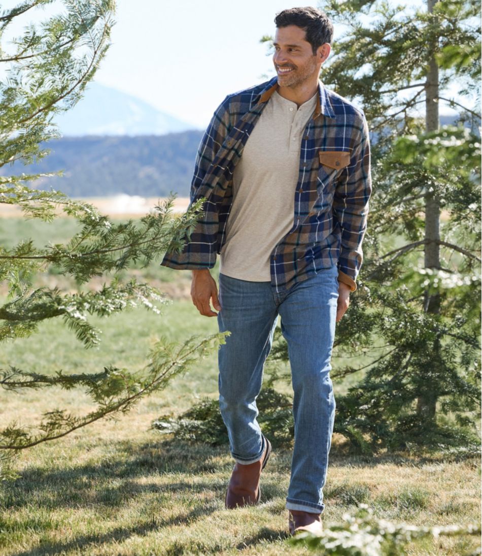 Men's Scotch Plaid Flannel Shirt, Snap-Front, Slightly Fitted Untucked Fit | L.L.Bean Exclusive