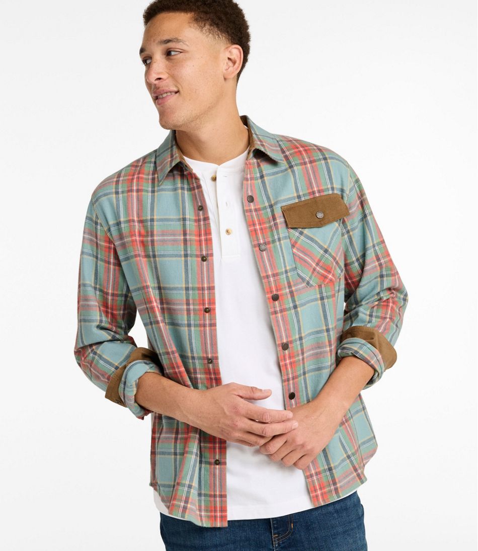 Men's Scotch Plaid Flannel Shirt, Snap-Front, Slightly Fitted Untucked Fit | L.L.Bean Exclusive
