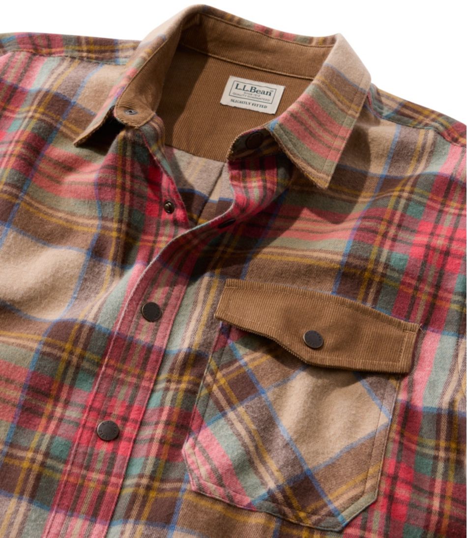 Men's Scotch Plaid Flannel Shirt, Snap-Front, Slightly Fitted Untucked Fit | L.L.Bean Exclusive