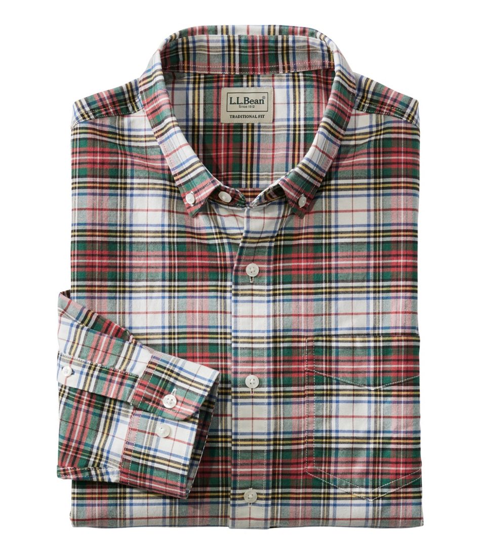 Men's Comfort Stretch® Oxford Shirt, Traditional Untucked Fit, Plaid | L.L.Bean Signature