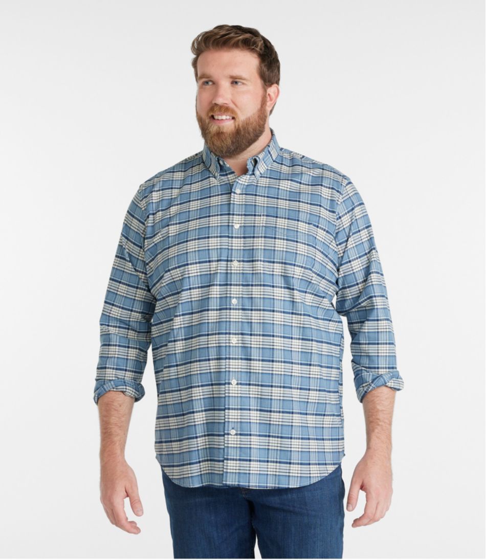 Men's Comfort Stretch® Oxford Shirt, Traditional Untucked Fit, Plaid | L.L.Bean Signature