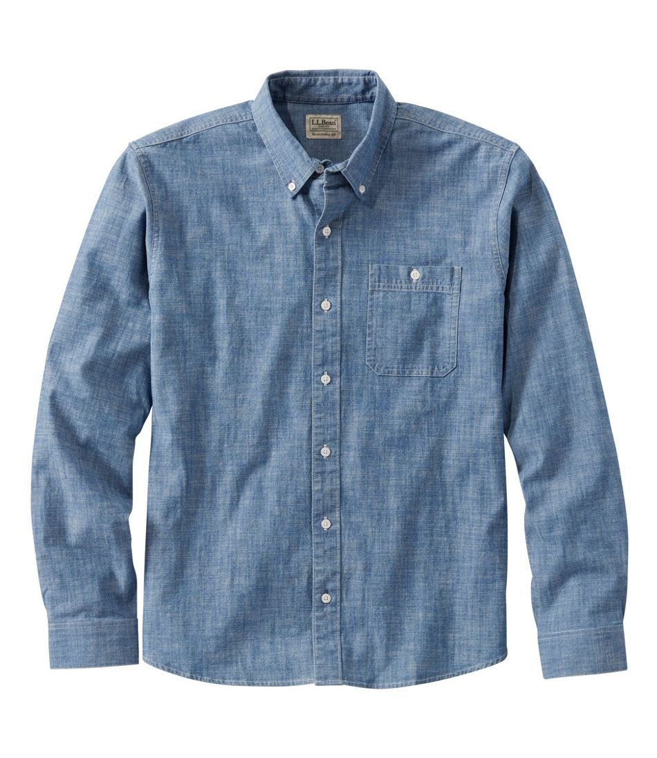 Men's Comfort Stretch® Chambray Shirt, Traditional Untucked Fit, Long-Sleeve | L.L.Bean Classic