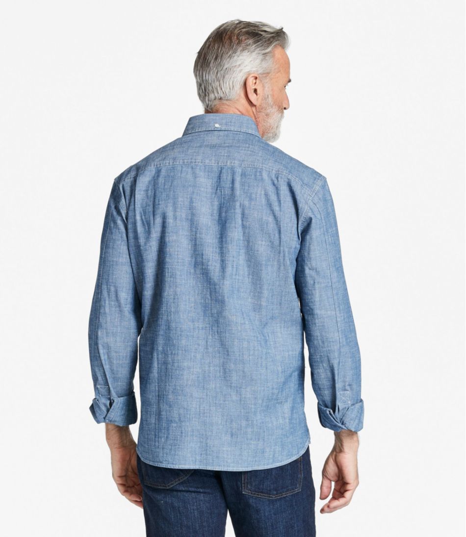 Men's Comfort Stretch® Chambray Shirt, Traditional Untucked Fit, Long-Sleeve | L.L.Bean Classic