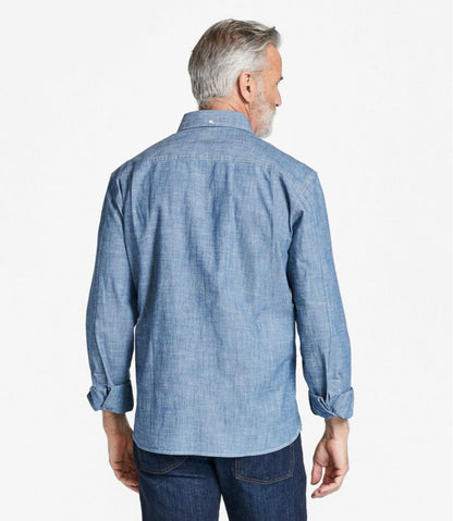 Men's Comfort Stretch® Chambray Shirt, Traditional Untucked Fit, Long-Sleeve | L.L.Bean Classic