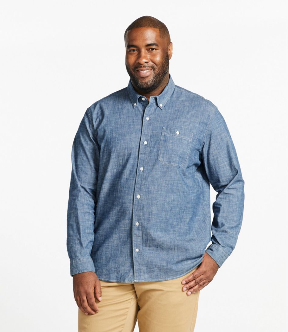 Men's Comfort Stretch® Chambray Shirt, Traditional Untucked Fit, Long-Sleeve | L.L.Bean Classic