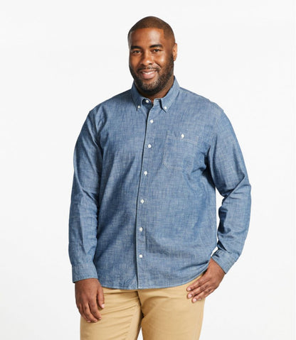 Men's Comfort Stretch® Chambray Shirt, Traditional Untucked Fit, Long-Sleeve | L.L.Bean Classic