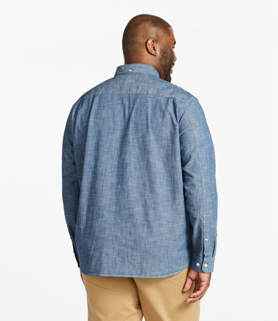 Men's Comfort Stretch® Chambray Shirt, Traditional Untucked Fit, Long-Sleeve | L.L.Bean Classic