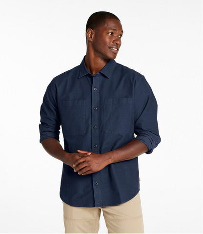 Men's Bean's Moleskin Shirt, Slightly Fitted Untucked Fit | L.L.Bean Essential