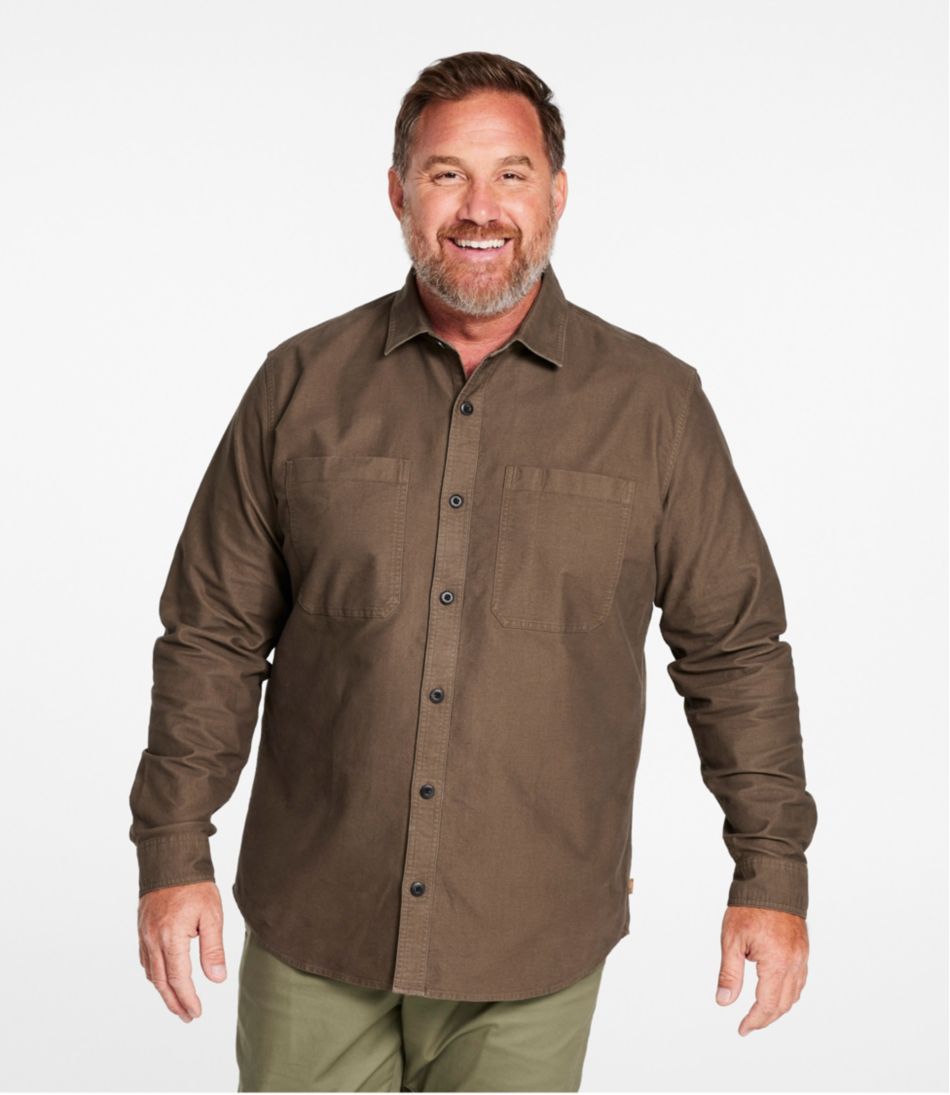 Men's Bean's Moleskin Shirt, Slightly Fitted Untucked Fit | L.L.Bean Essential