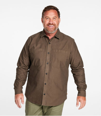 Men's Bean's Moleskin Shirt, Slightly Fitted Untucked Fit | L.L.Bean Essential