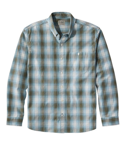 Men's Comfort Stretch® Chambray Shirt, Traditional Untucked Fit, Long-Sleeve, Print | L.L.Bean Great Value