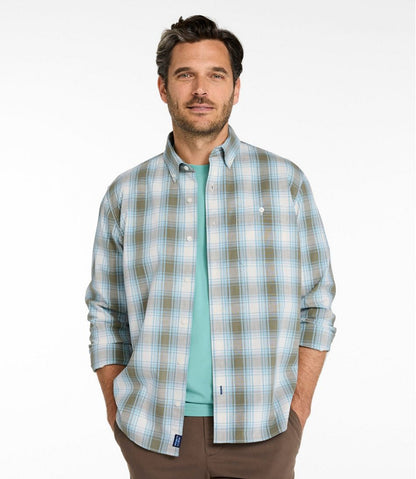 Men's Comfort Stretch® Chambray Shirt, Traditional Untucked Fit, Long-Sleeve, Print | L.L.Bean Great Value