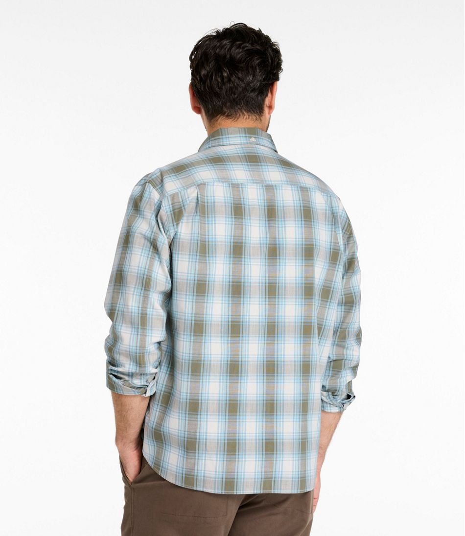 Men's Comfort Stretch® Chambray Shirt, Traditional Untucked Fit, Long-Sleeve, Print | L.L.Bean Great Value