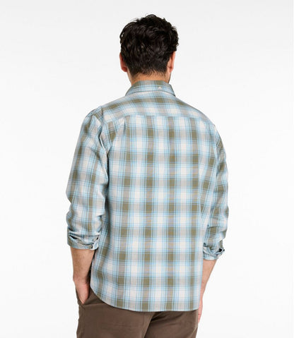 Men's Comfort Stretch® Chambray Shirt, Traditional Untucked Fit, Long-Sleeve, Print | L.L.Bean Great Value