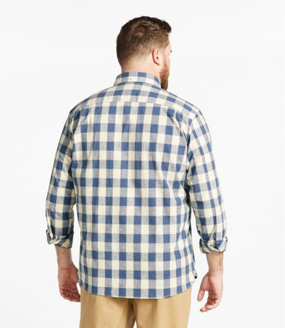 Men's Comfort Stretch® Chambray Shirt, Traditional Untucked Fit, Long-Sleeve, Print | L.L.Bean Great Value