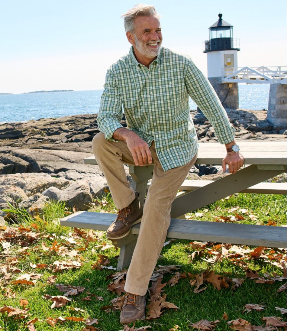Men's Comfort Stretch® Chambray Shirt, Traditional Untucked Fit, Long-Sleeve, Print | L.L.Bean Great Value