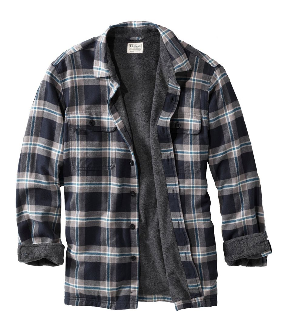 Men's Fleece-Lined Flannel Shirt, Traditional Fit | L.L.Bean Featured