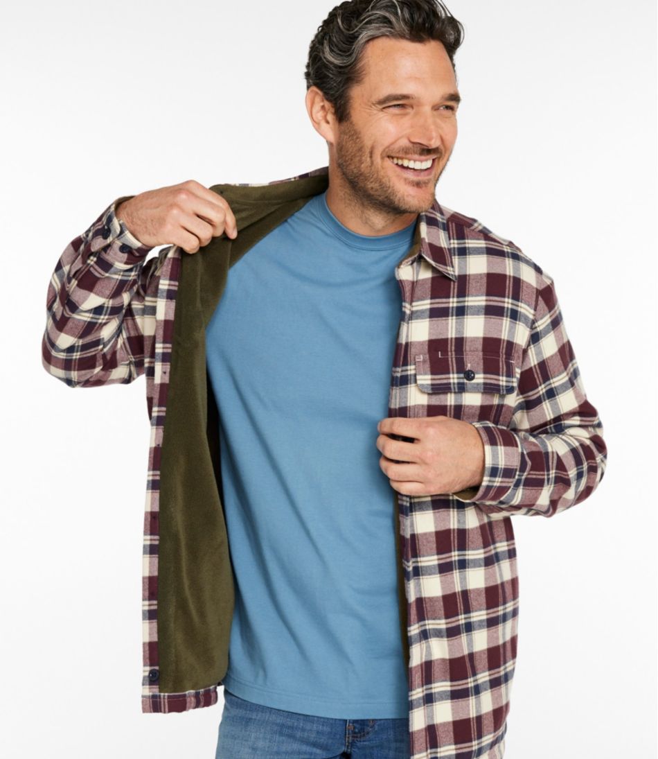 Men's Fleece-Lined Flannel Shirt, Traditional Fit | L.L.Bean Featured