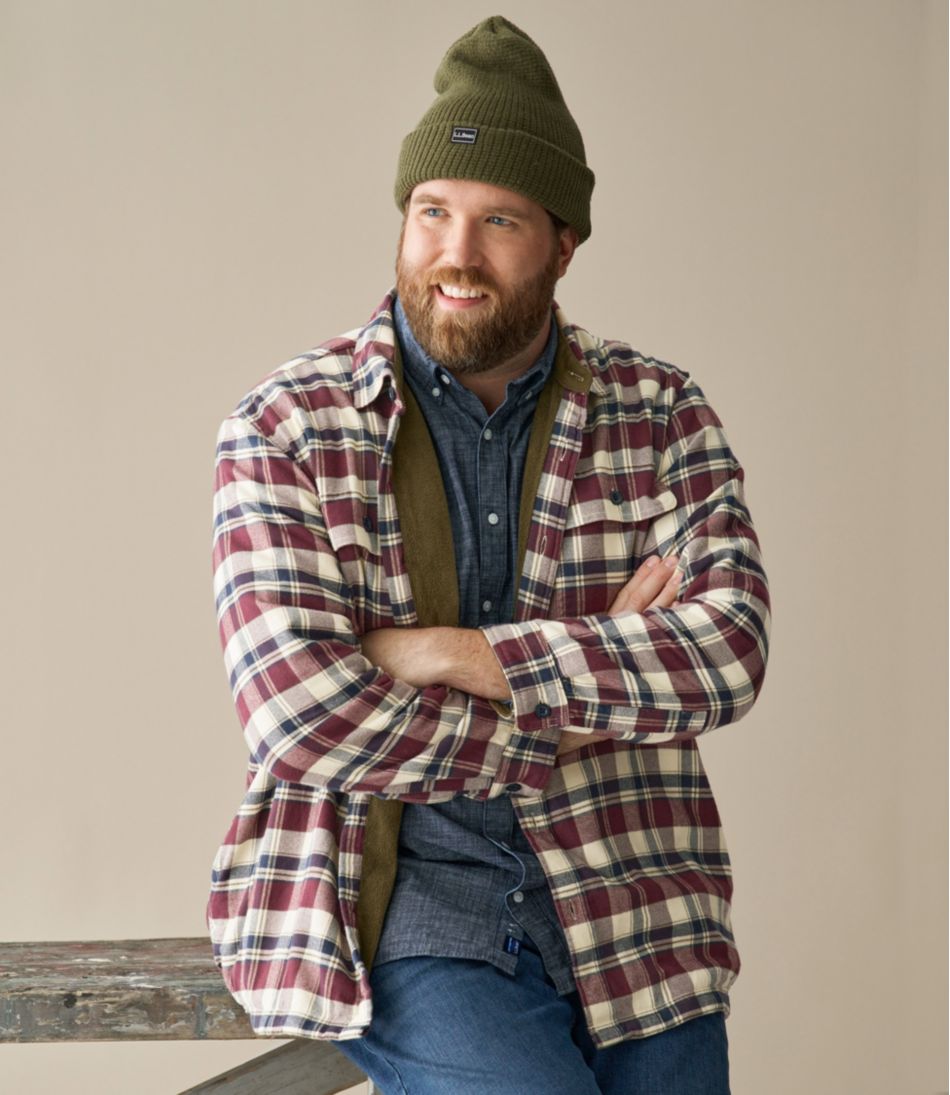 Men's Fleece-Lined Flannel Shirt, Traditional Fit | L.L.Bean Featured