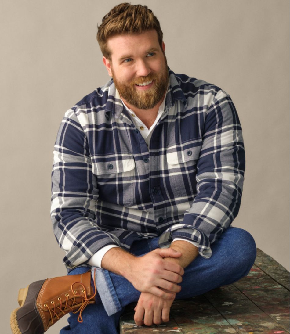 Men's Fleece-Lined Flannel Shirt, Traditional Fit | L.L.Bean Featured
