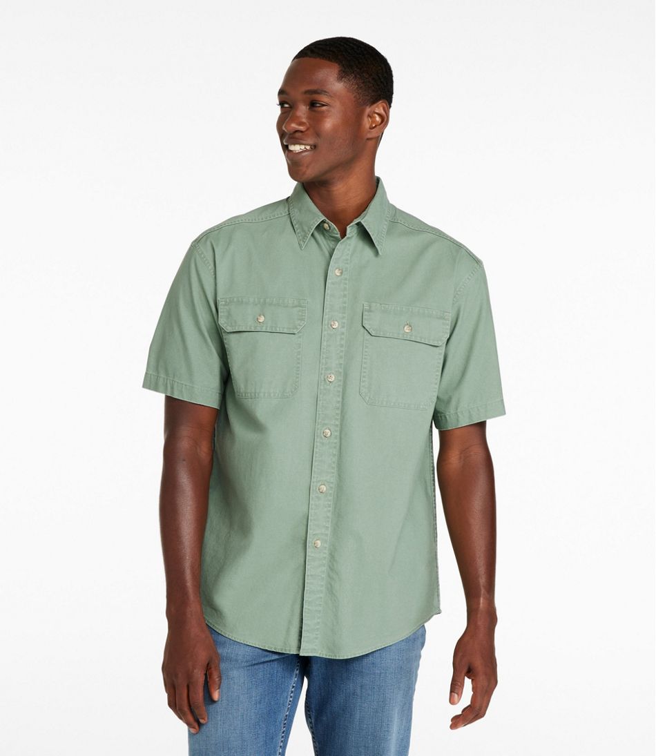 Men's Sunwashed Canvas Shirt, Traditional Fit Short-Sleeve | L.L.Bean Trending