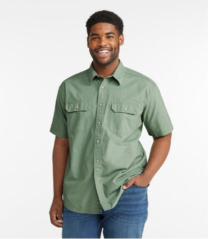 Men's Sunwashed Canvas Shirt, Traditional Fit Short-Sleeve | L.L.Bean Trending