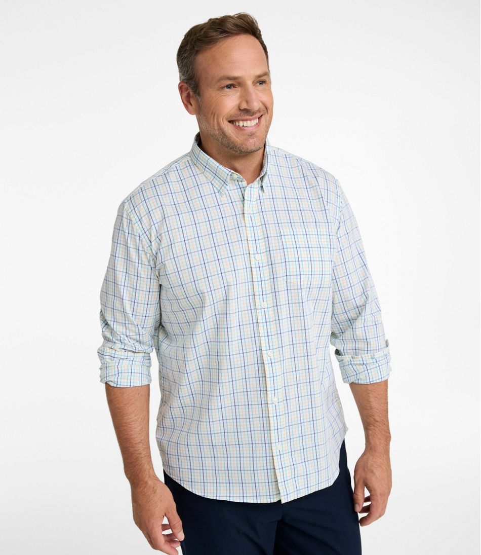Men's Comfort Stretch Performance® Shirt, Long-Sleeve, Slightly Fitted Untucked Fit, Plaid | L.L.Bean Everyday
