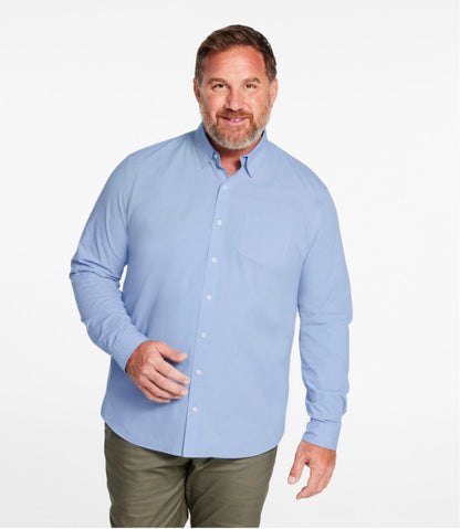 Men's Comfort Stretch Performance® Shirt, Long-Sleeve, Slightly Fitted Untucked Fit | L.L.Bean Great Value