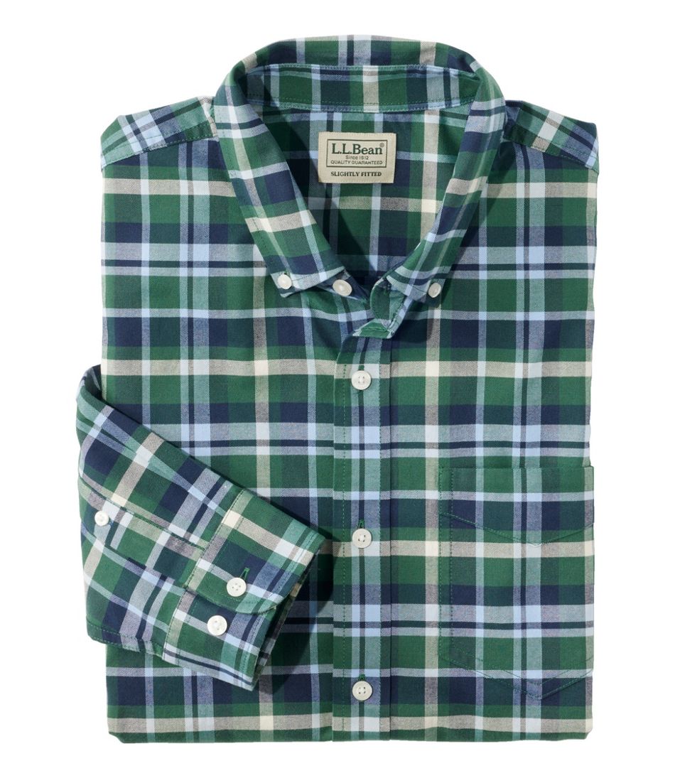 Men's Comfort Stretch® Oxford Shirt, Slightly Fitted Untucked Fit, Plaid | L.L.Bean Best Seller