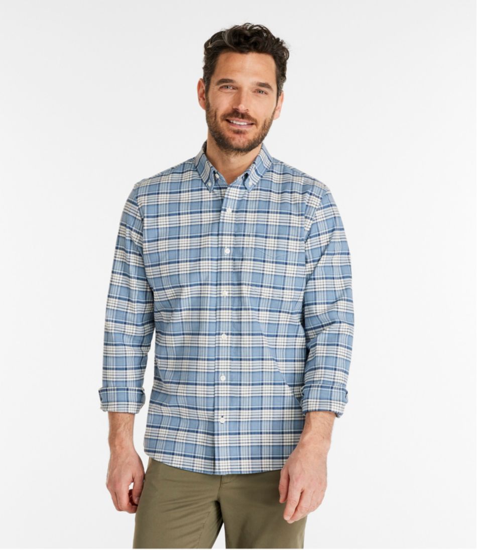 Men's Comfort Stretch® Oxford Shirt, Slightly Fitted Untucked Fit, Plaid | L.L.Bean Best Seller