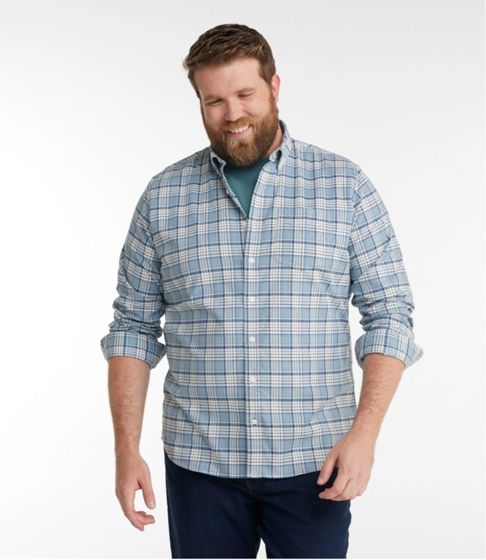 Men's Comfort Stretch® Oxford Shirt, Slightly Fitted Untucked Fit, Plaid | L.L.Bean Best Seller