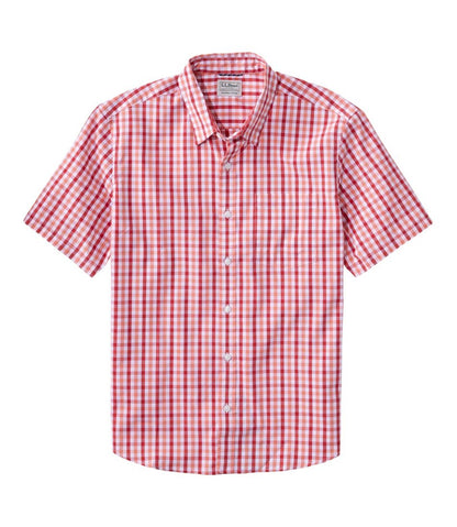 Men's Comfort Stretch Performance® Shirt, Short-Sleeve, Slightly Fitted Untucked Fit, Plaid | L.L.Bean Recommended