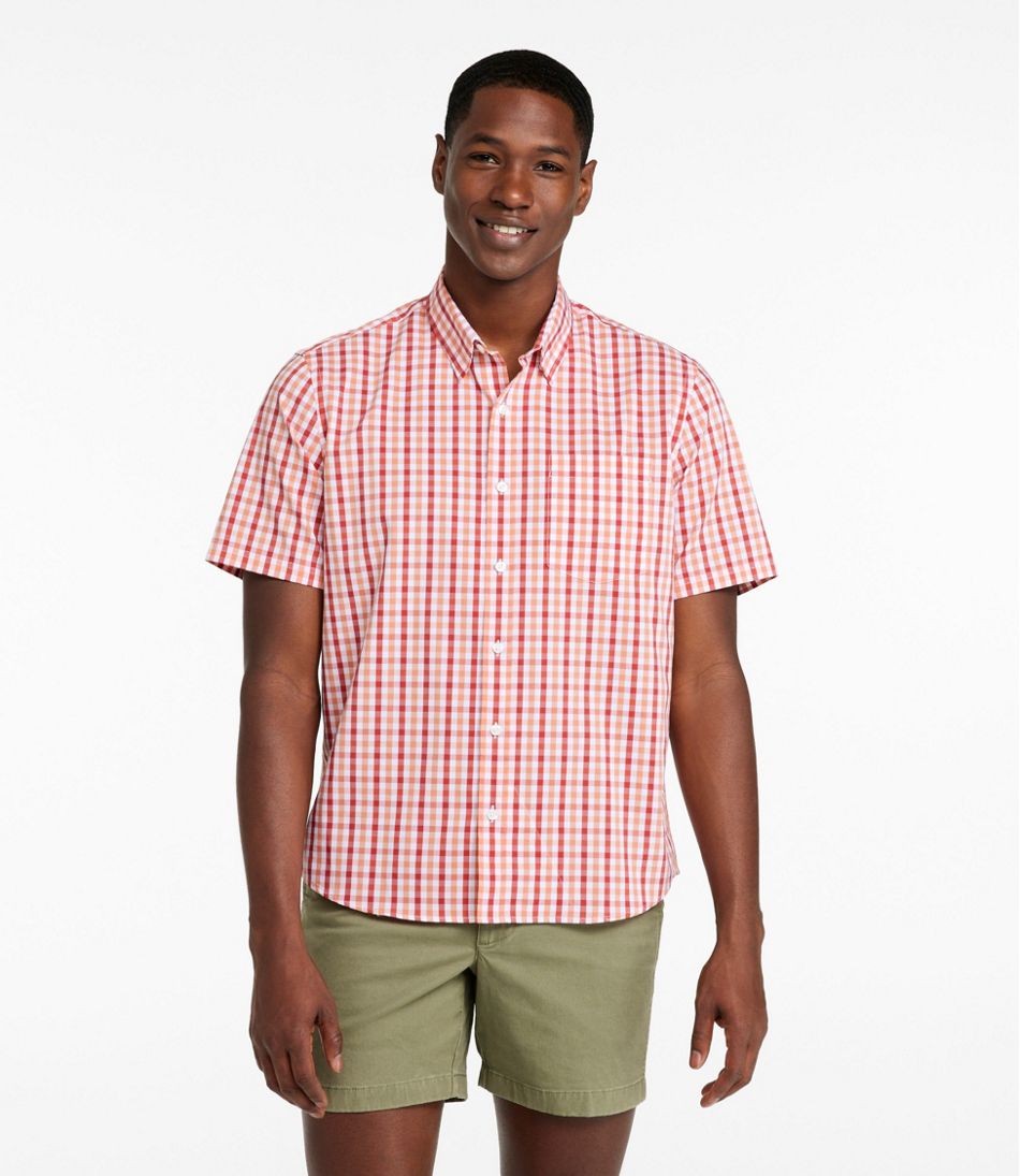 Men's Comfort Stretch Performance® Shirt, Short-Sleeve, Slightly Fitted Untucked Fit, Plaid | L.L.Bean Recommended