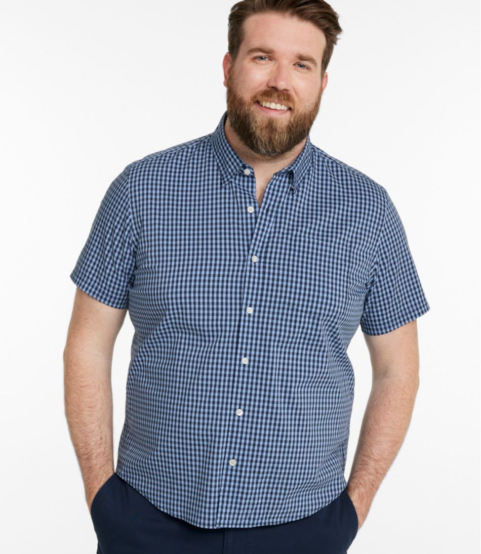 Men's Comfort Stretch Performance® Shirt, Short-Sleeve, Slightly Fitted Untucked Fit, Plaid | L.L.Bean Recommended