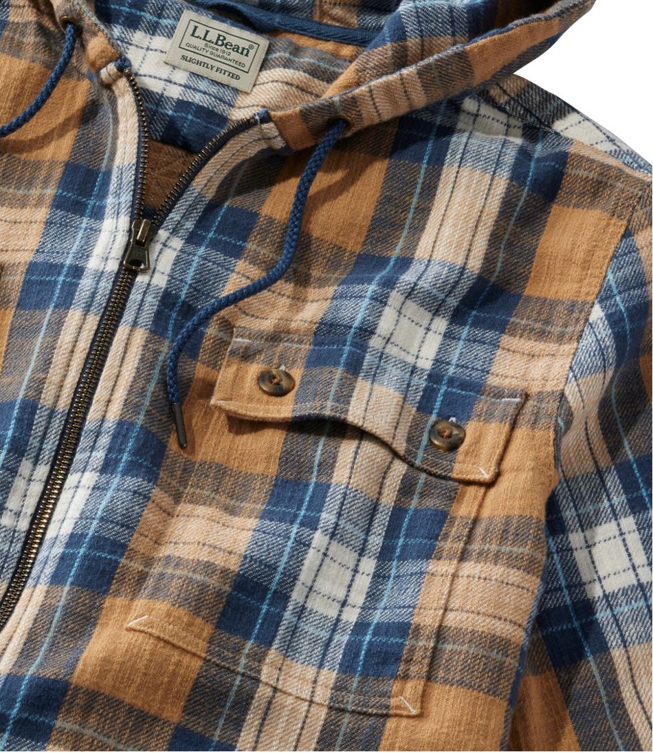 Men's 1912 Field Flannel Shirt, Hooded, Slightly Fitted Untucked Fit, Plaid | L.L.Bean Essential
