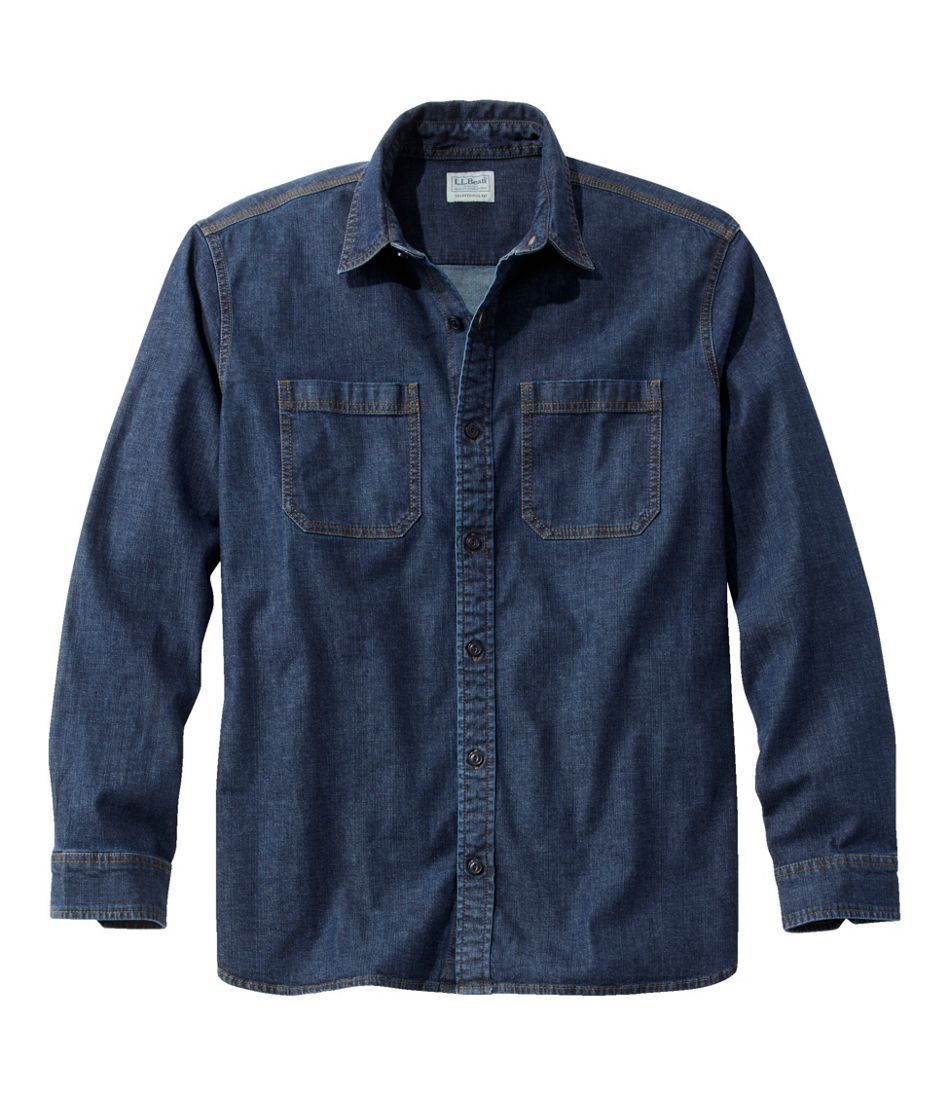 Men's BeanFlex® Denim Shirt, Traditional Untucked Fit | L.L.Bean Featured