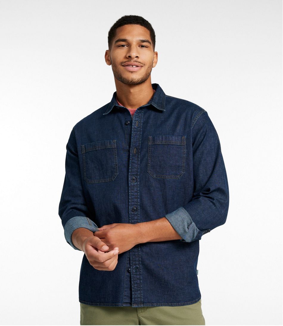Men's BeanFlex® Denim Shirt, Traditional Untucked Fit | L.L.Bean Featured