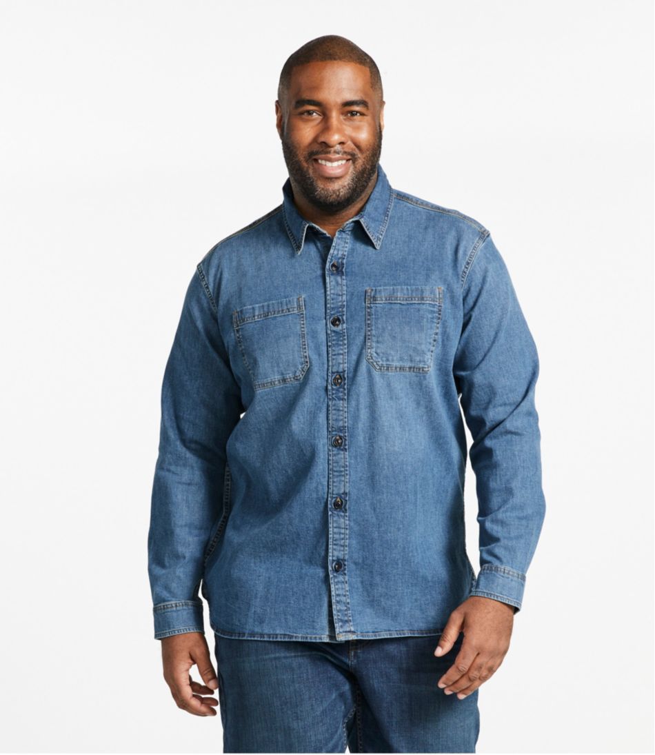 Men's BeanFlex® Denim Shirt, Traditional Untucked Fit | L.L.Bean Featured