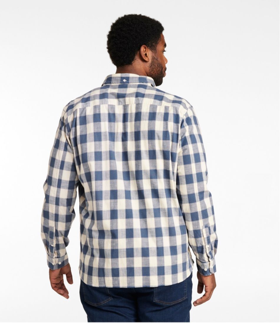 Men's Comfort Stretch® Chambray Shirt, Long-Sleeve, Slightly Fitted Untucked Fit, Plaid | L.L.Bean Trending