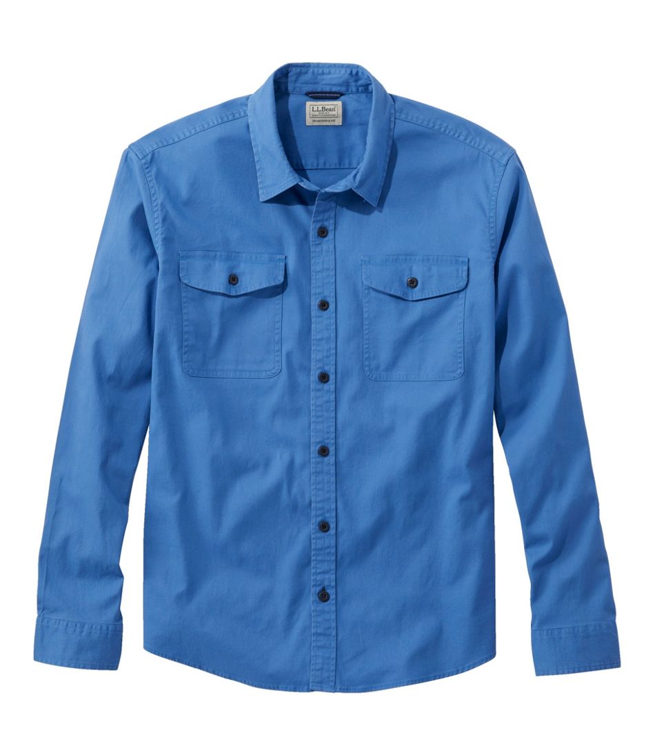Men's Lakewashed Twill Shirt, Traditional Untucked Fit | L.L.Bean Signature
