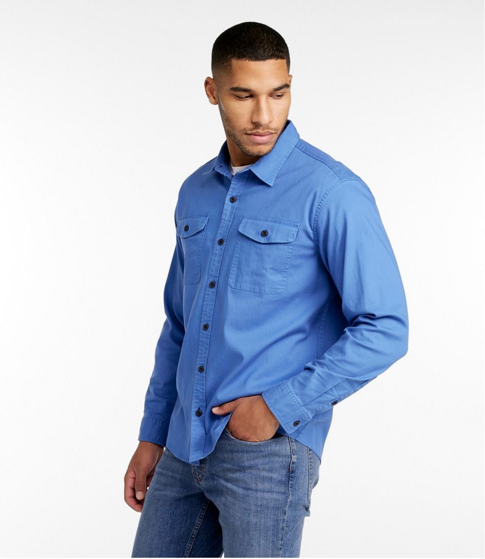 Men's Lakewashed Twill Shirt, Traditional Untucked Fit | L.L.Bean Signature