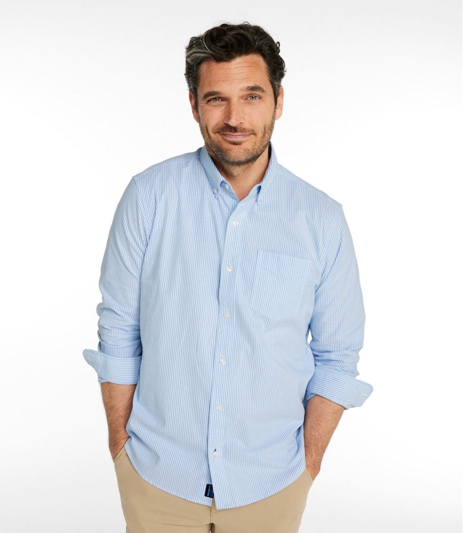Men's Comfort Stretch Oxford Shirt, Traditional Untucked Fit, Stripe | L.L.Bean Classic