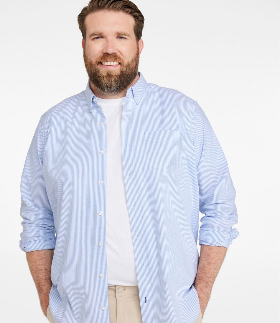 Men's Comfort Stretch Oxford Shirt, Traditional Untucked Fit, Stripe | L.L.Bean Classic